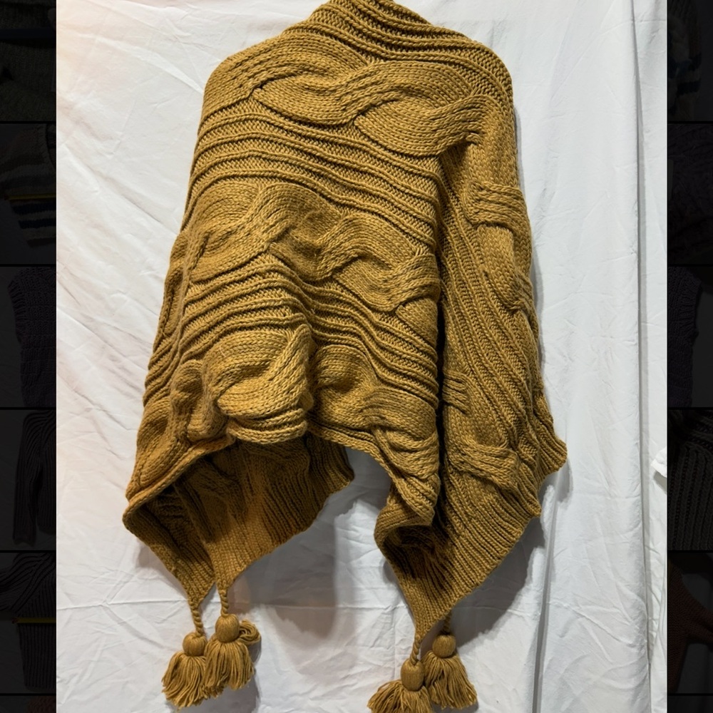 Chunky Knit Mustard Throw